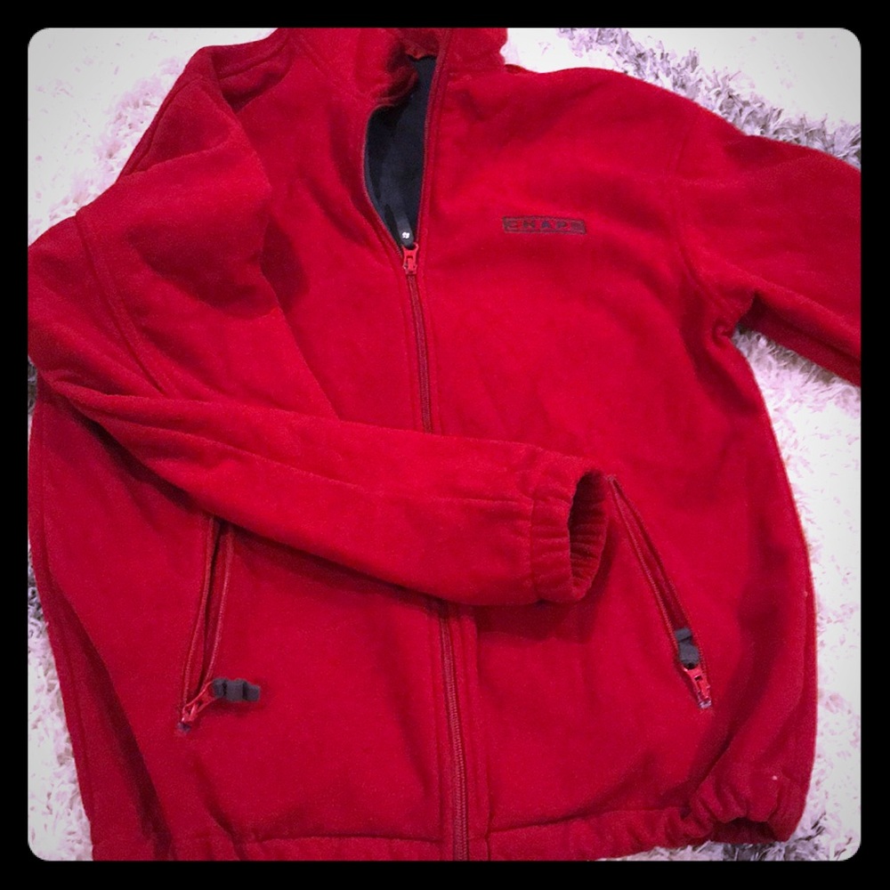 Red fleece from chaps